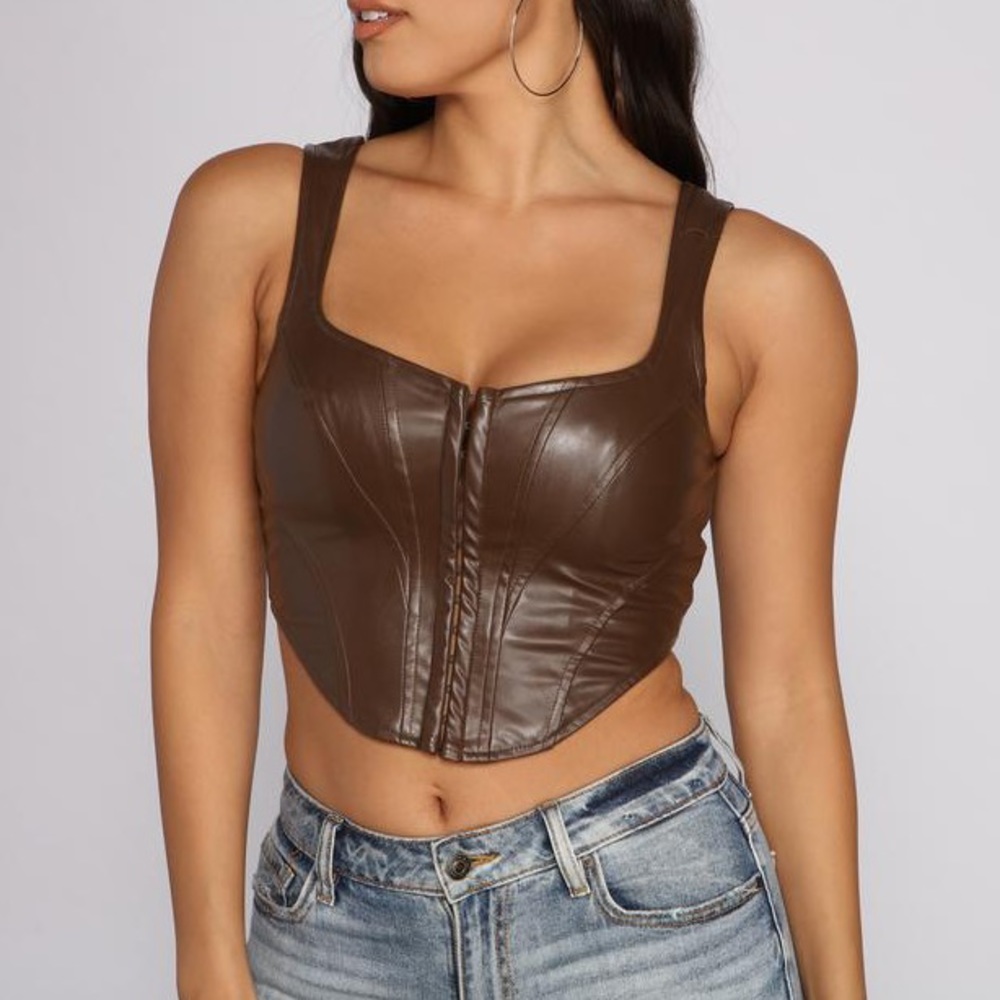 Brown corset top